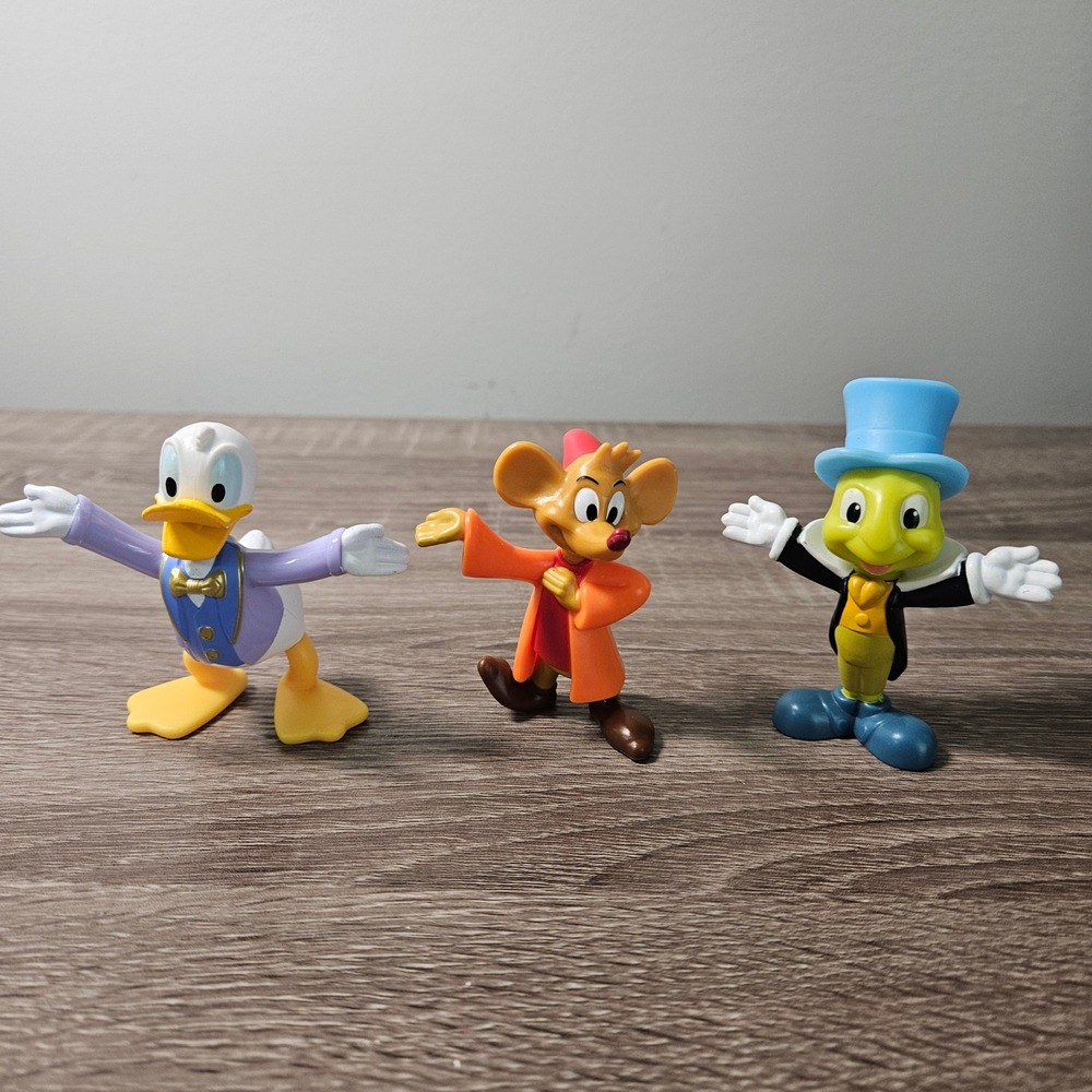 Disney Mini Figurine Lot Donald Duck Jaq Cinderella Jiminy Cricket 2021 3pc